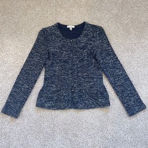 J.Crew Tweed Blazer in Blue and White, Size XS